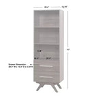 71" Tall Shelf Tower with 3 Shelves & Drawers, Walnut Finish