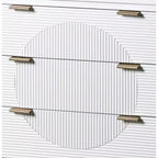 3-Drawer Baby Dresser in White & Copper, MDF, No-Tool Assembly