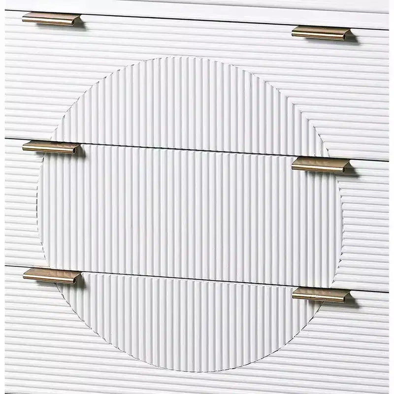 3-Drawer Baby Dresser in White & Copper, MDF, No-Tool Assembly
