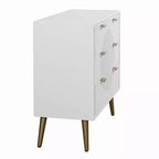3-Drawer Baby Dresser in White & Copper, MDF, No-Tool Assembly