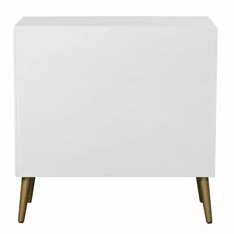 3-Drawer Baby Dresser in White & Copper, MDF, No-Tool Assembly