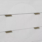 3-Drawer Baby Dresser in White & Copper, MDF, No-Tool Assembly