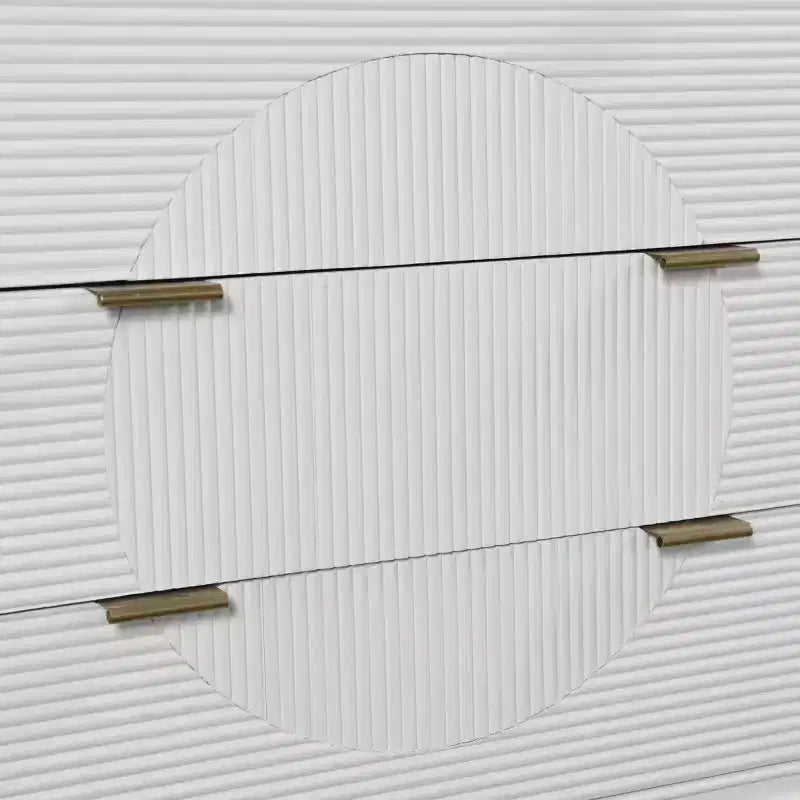 3-Drawer Baby Dresser in White & Copper, MDF, No-Tool Assembly