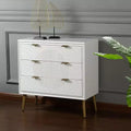 3-Drawer Baby Dresser in White & Copper, MDF, No-Tool Assembly