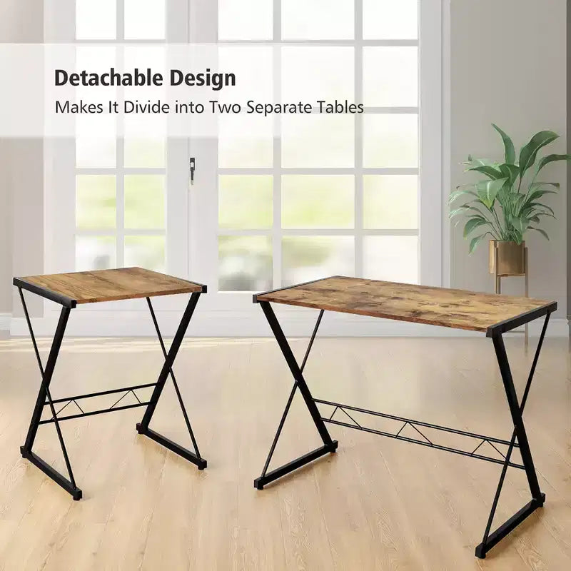 58"x44" L-Shaped Computer Gaming Desk with Monitor Stand & CPU Tray