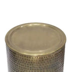 Metall-Beistelltisch in Antikgold, gehämmertes Finish