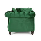 Moderne Glamourös getuftete Samt-Tête-à-Tête-Chaiselongue mit Zierkissen