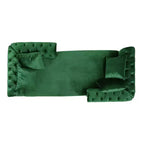 Moderne Glamourös getuftete Samt-Tête-à-Tête-Chaiselongue mit Zierkissen