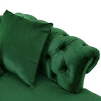 Moderne Glamourös getuftete Samt-Tête-à-Tête-Chaiselongue mit Zierkissen