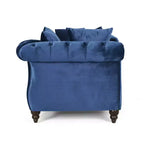 Moderne Glamourös getuftete Samt-Tête-à-Tête-Chaiselongue mit Zierkissen