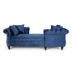 Moderne Glamourös getuftete Samt-Tête-à-Tête-Chaiselongue mit Zierkissen