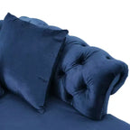 Moderne Glamourös getuftete Samt-Tête-à-Tête-Chaiselongue mit Zierkissen