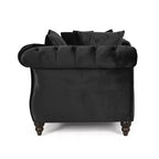 Moderne Glamourös getuftete Samt-Tête-à-Tête-Chaiselongue mit Zierkissen