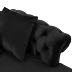 Moderne Glamourös getuftete Samt-Tête-à-Tête-Chaiselongue mit Zierkissen