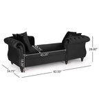 Moderne Glamourös getuftete Samt-Tête-à-Tête-Chaiselongue mit Zierkissen