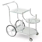 3-Tier Bar Serving Cart on Wheels with Mirrored Shelves