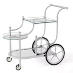 3-Tier Bar Serving Cart on Wheels with Mirrored Shelves